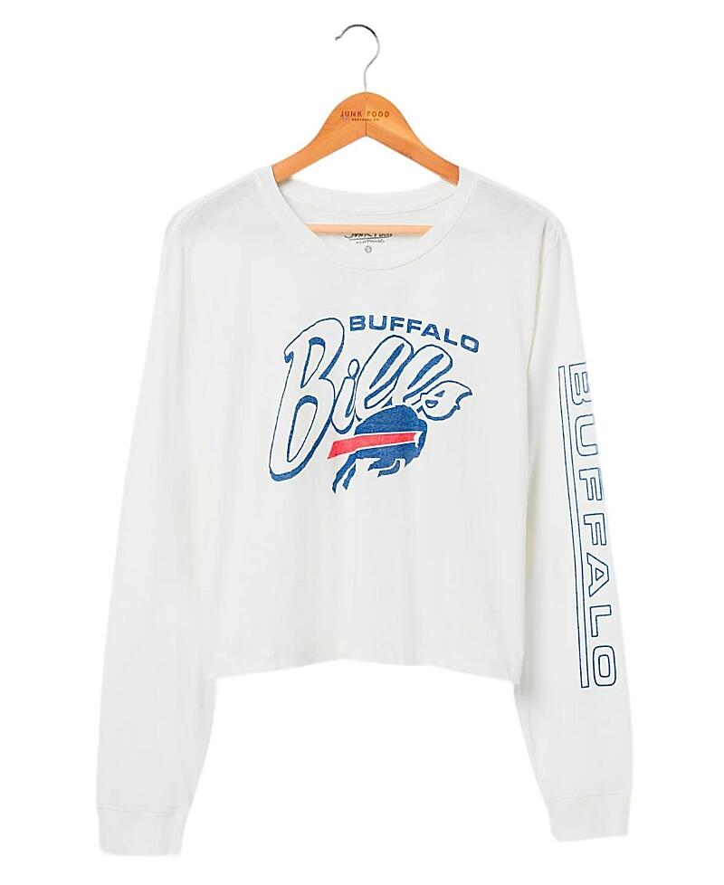 Junk Food Clothing Women's Nfl Buffalo Bills Touchdown Long Sleeve Cropped Tee Cover