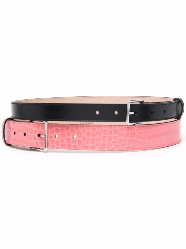 Alexander McQueen double leather buckle belt - Black Cover