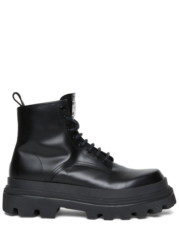 DOLCE & GABBANA Leather Combat Boots Cover