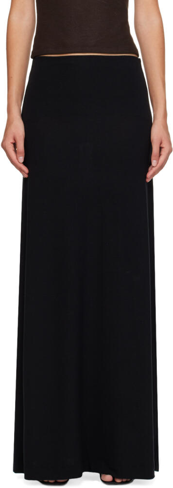 LESET Black Lauren Maxi Skirt Cover