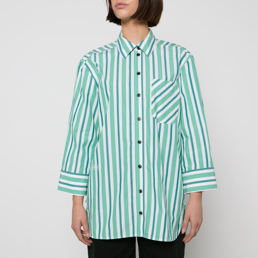 Ganni Striped Organic Cotton Shirt Cover