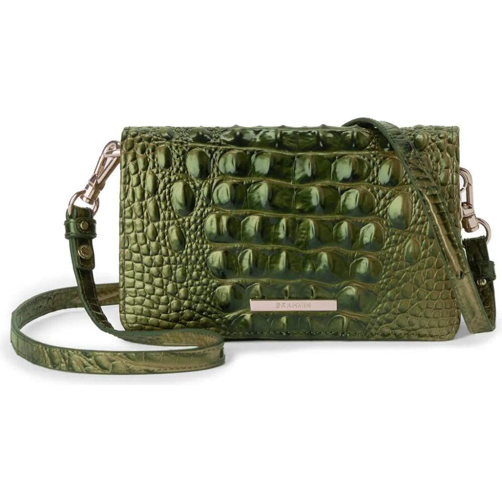 Brahmin Minuette Croc Embossed Leather Crossbody Bag in Matcha Green Cover