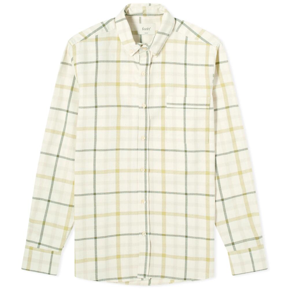 Foret Men's Grip Check Shirt in Cloud Check Cover