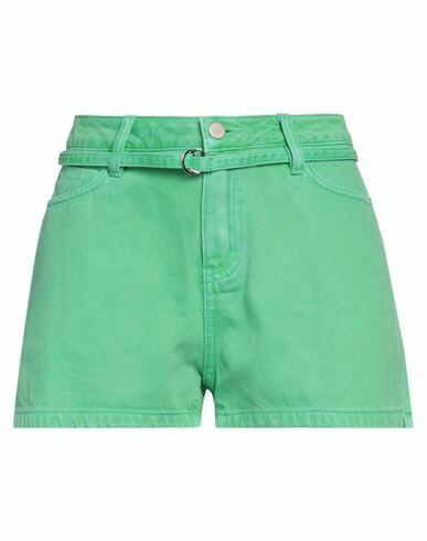 Isabelle Blanche Paris Woman Denim shorts Green Cotton Cover