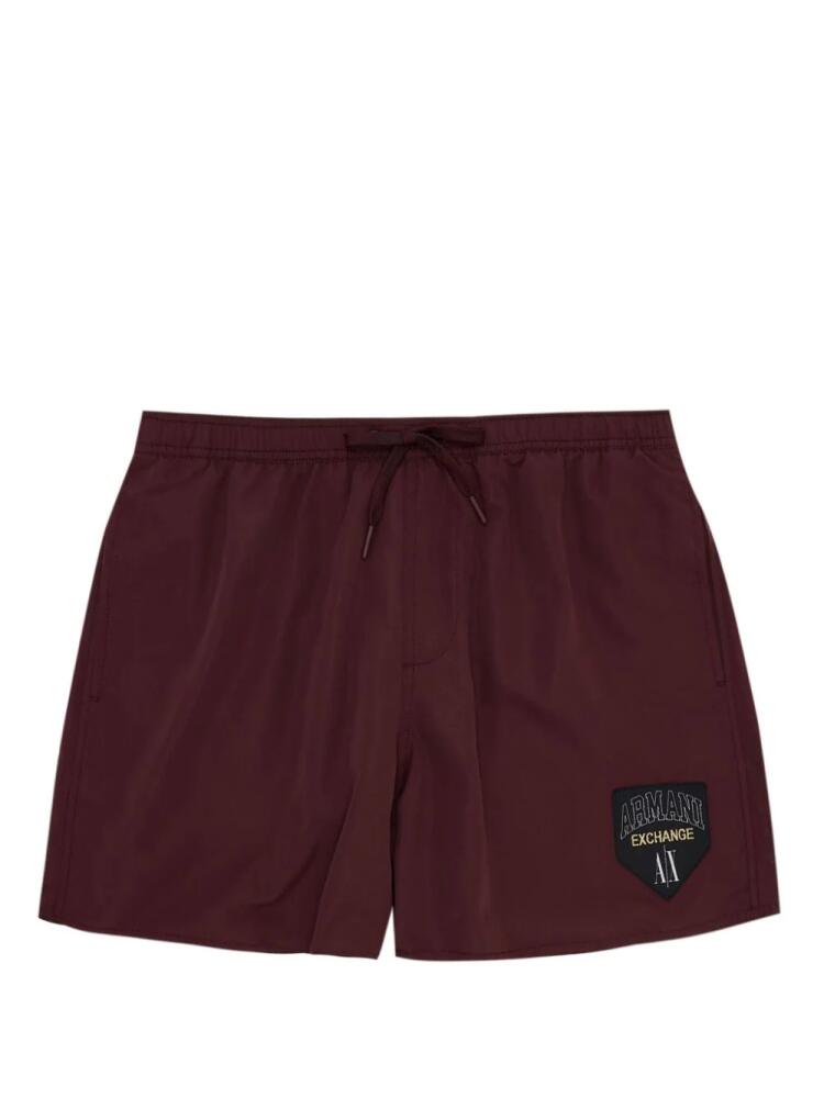 Armani Exchange logo-patch swim shorts - Brown Cover