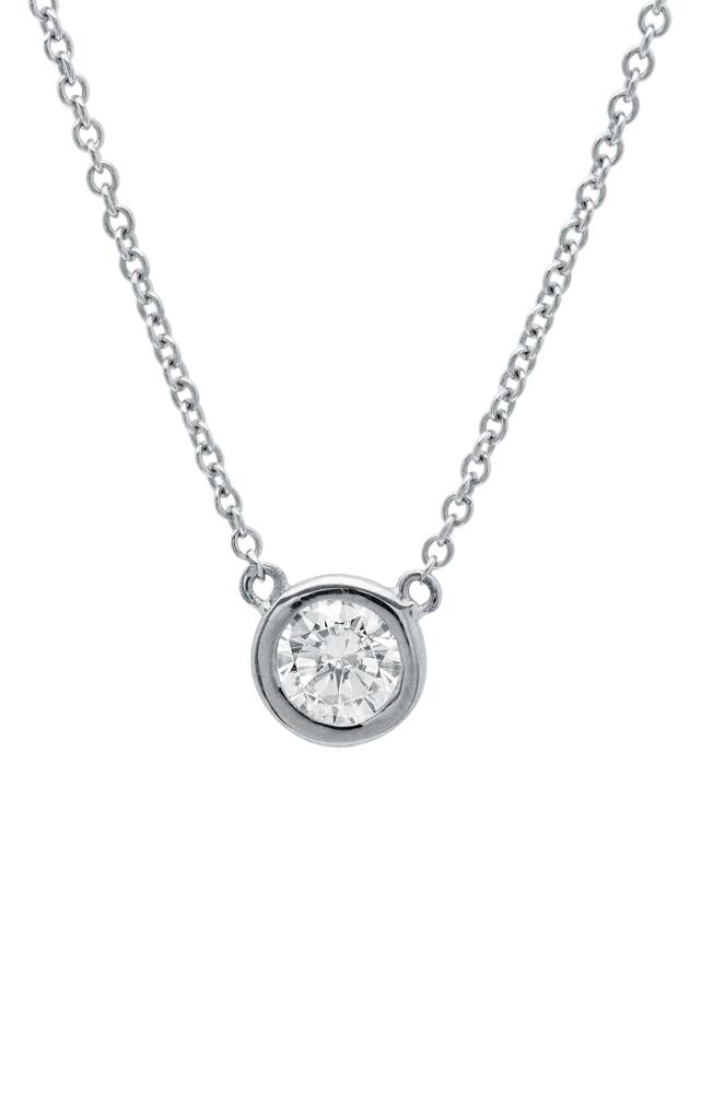 Crislu Cubic Zirconia Bezel Pendant Necklace in Platinum Cover