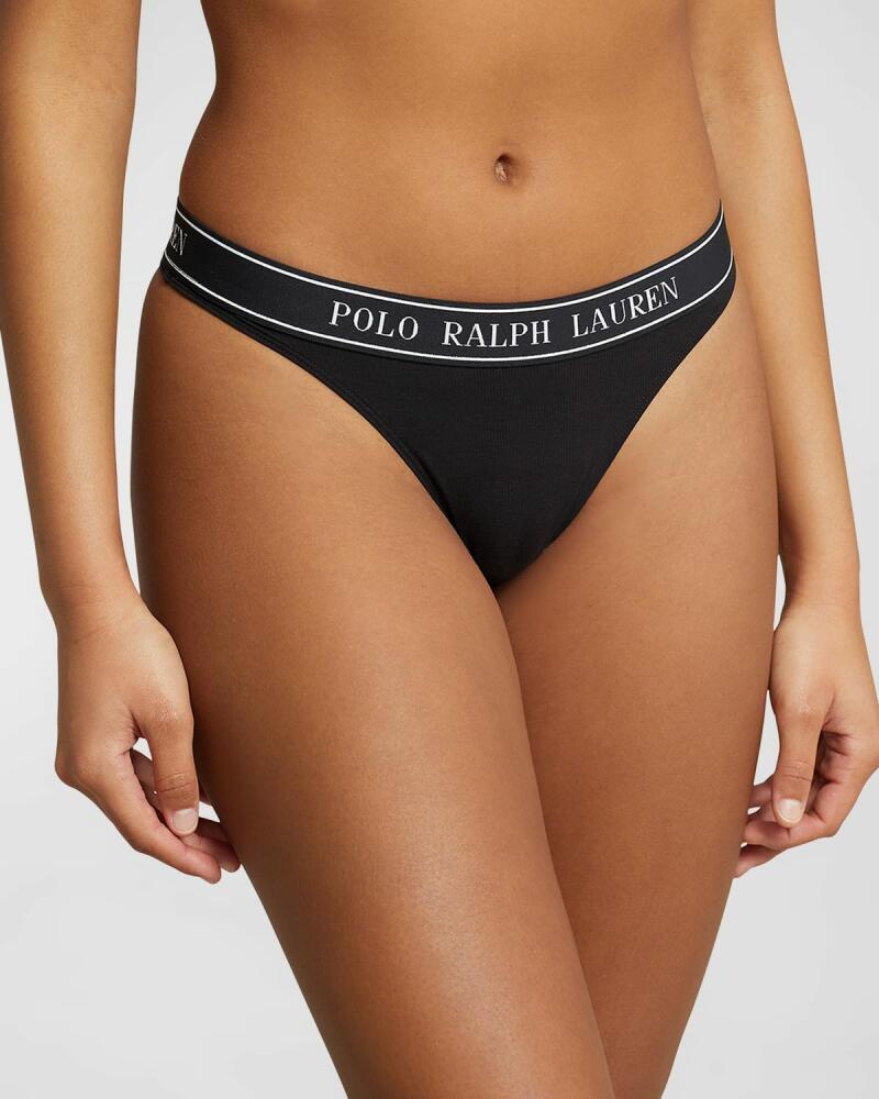 Polo Ralph Lauren Ribbed Mid-Rise Logo Thong Cover