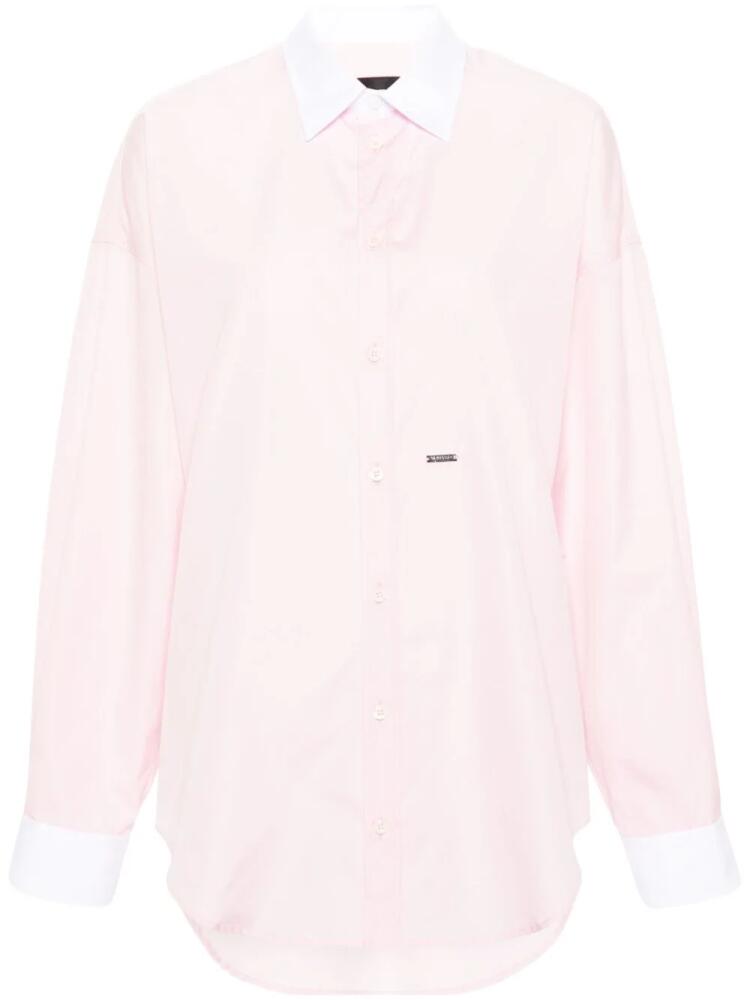 DSQUARED2 contrasting-collar cotton shirt - Pink Cover