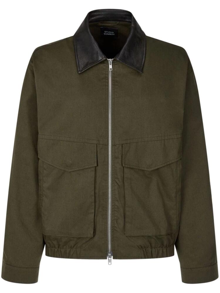 STUDIO TOMBOY zip-up shirt jacket - Green Cover