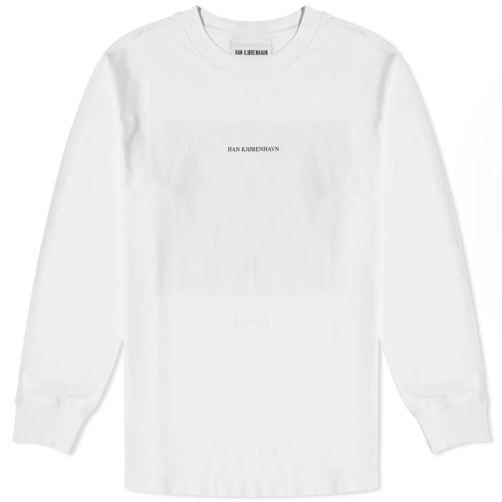 Han Kjobenhavn Men's Long Sleeve Supper Boxy T-Shirt in White Cover