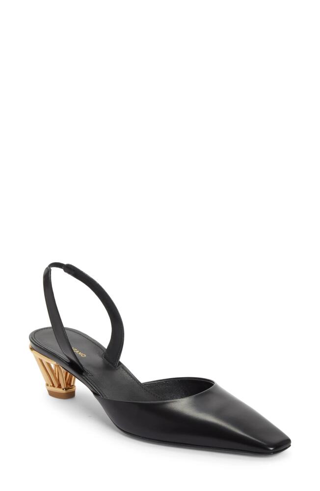 FERRAGAMO Alyssa Cage Heel Slingback Pump in Nero Cover