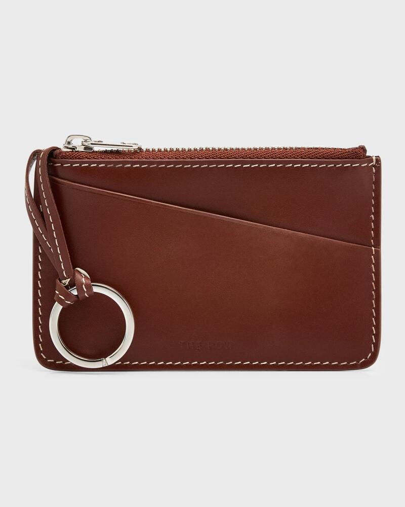 THE ROW Zipped Key Chain Wallet in Shiny Box Calfskin Cover