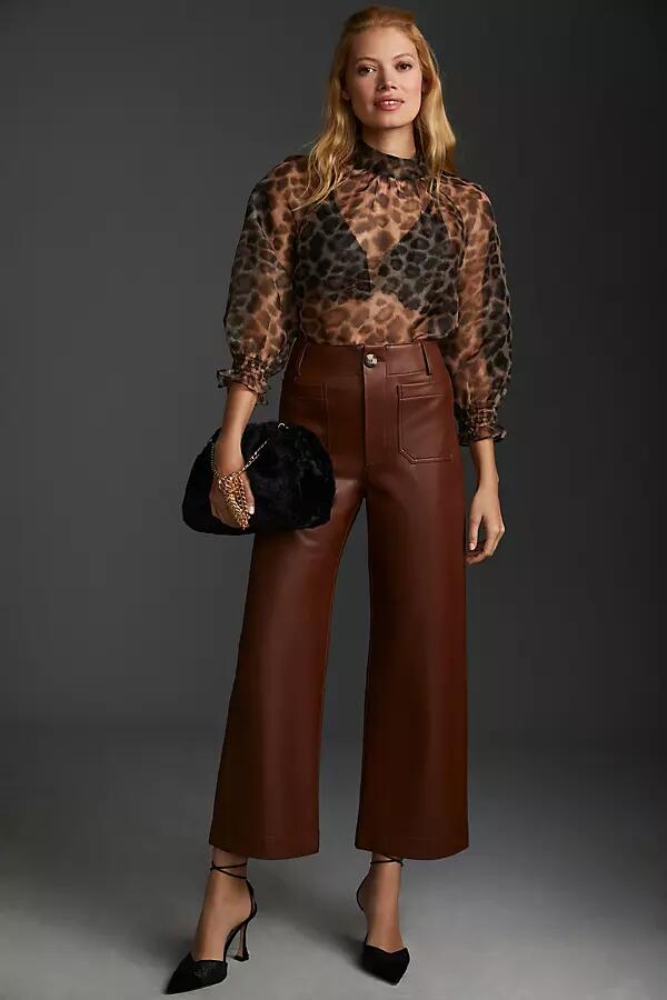 The Colette Cropped Wide-Leg Pants by Maeve: Faux Leather Edition Cover