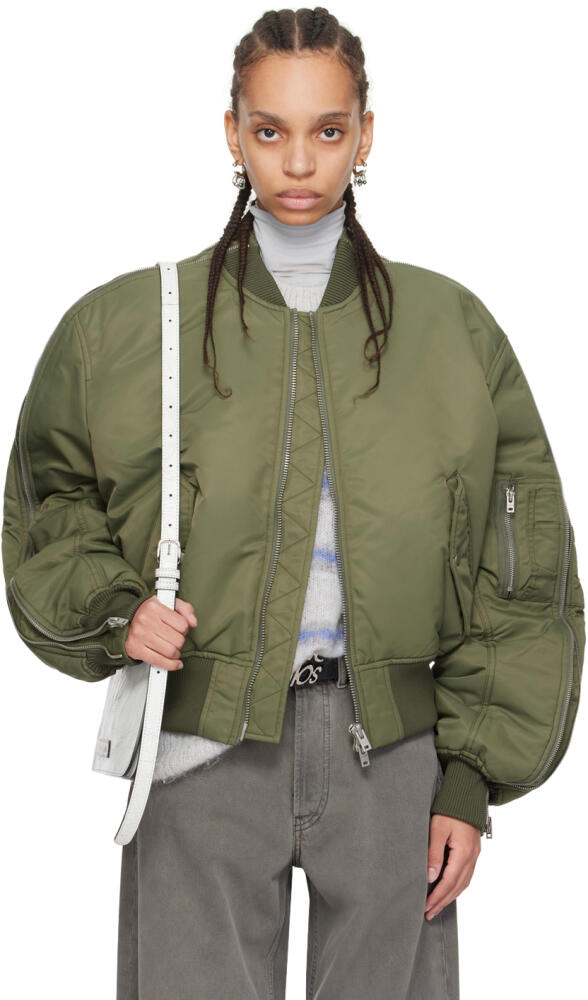 Acne Studios Khaki Zip Bomber Jacket Cover