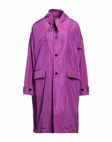 Plan C Woman Overcoat & Trench Coat Purple Polyester Cover