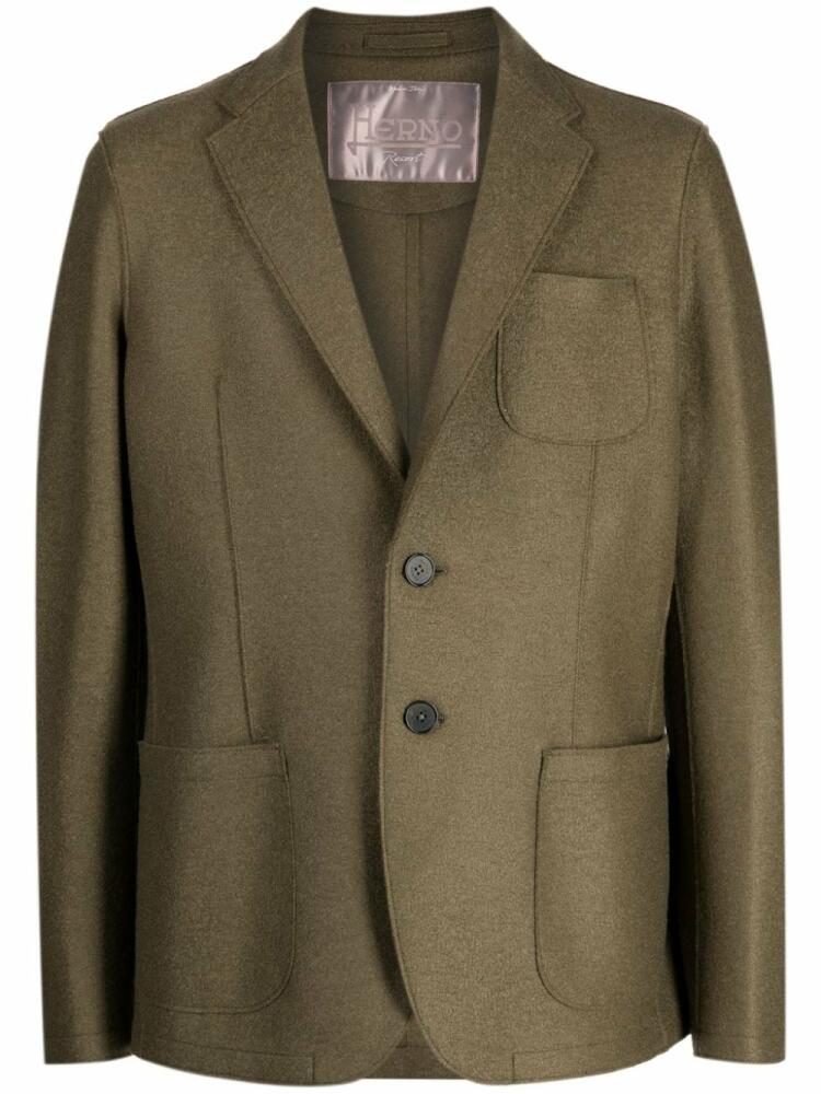 Herno single-breasted virgin wool blazer - Green Cover