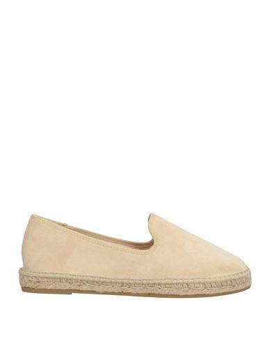 Espadrilles Woman Espadrilles Beige Soft Leather, Textile fibers Cover