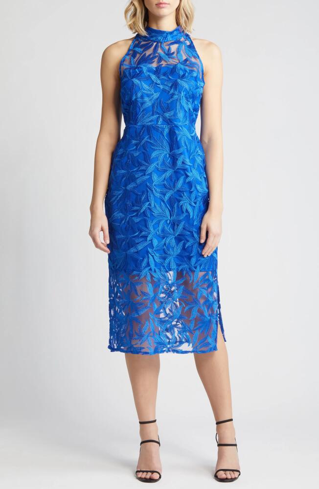 Sam Edelman Leaf Embroidered Midi Dress in Cobalt Cover