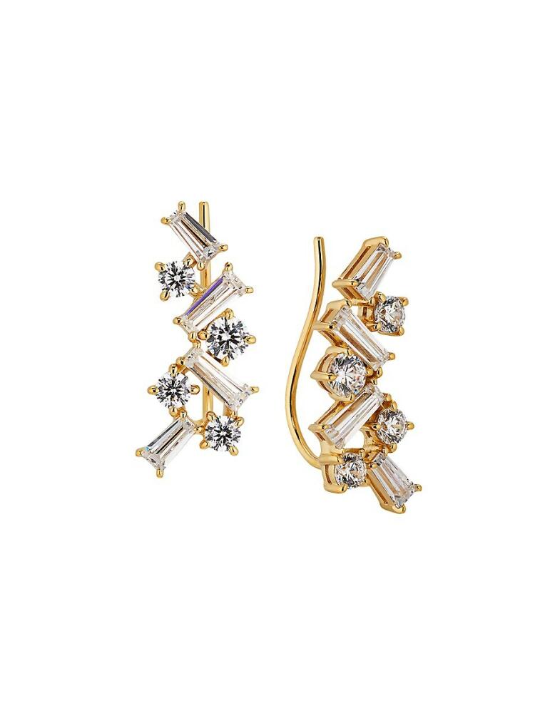 Adriana Orsini Women's Tezoro 18K Goldplated & Cubic Zirconia Ear Climbers Cover