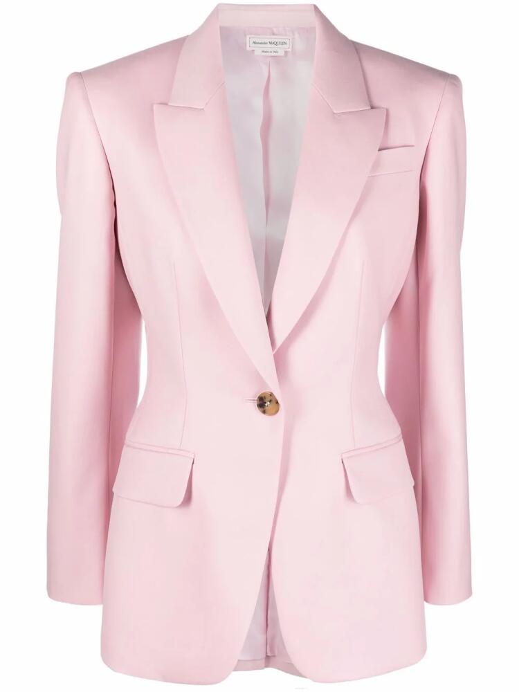 Alexander McQueen single-breasted wool blazer - Pink Cover