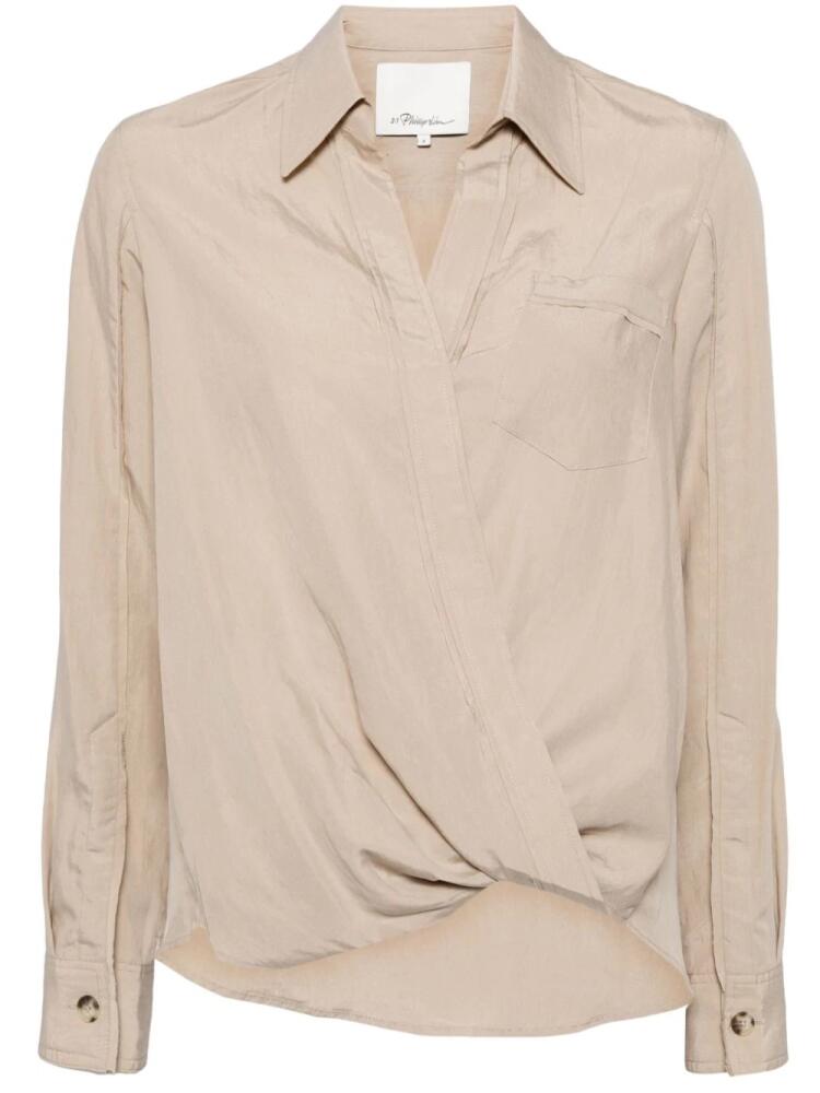 3.1 Phillip Lim draped wrap shirt - TA265 TAUPE Cover