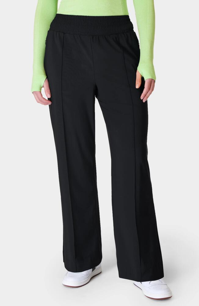 Sweaty Betty Explorer Wide Leg Track Pants in Black Cover