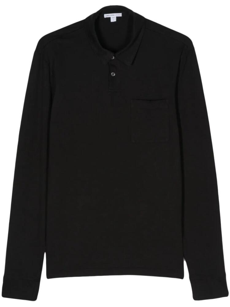 James Perse jersey longsleeved polo shirt - Black Cover