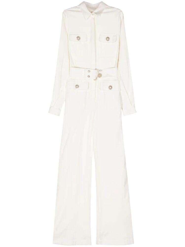 Elie Saab Gabardine Wide-leg Jumpsuit - White Cover