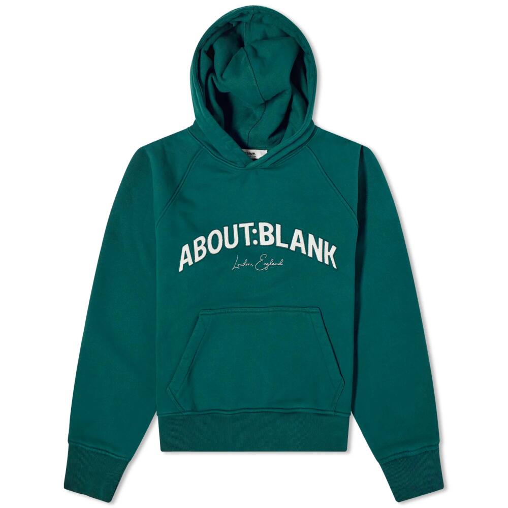 about:blank Men's College Logo Hoodie in Epsom Green/Ecru Cover