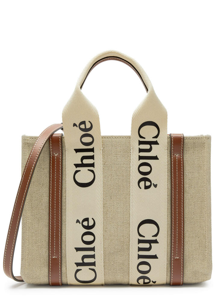 Chloe Woody Small Canvas Tote - White Cover