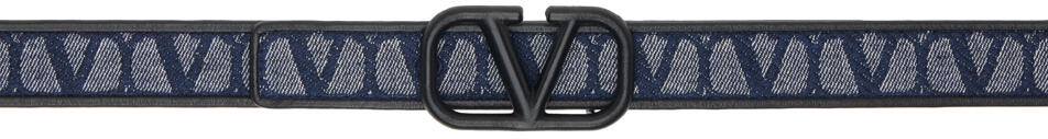 Valentino Garavani Navy & Black VLogo Belt Cover