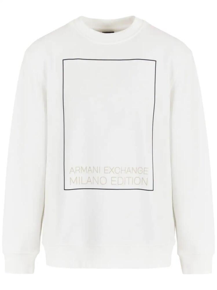 Armani Exchange logo-print cotton sweatshirt - White Cover