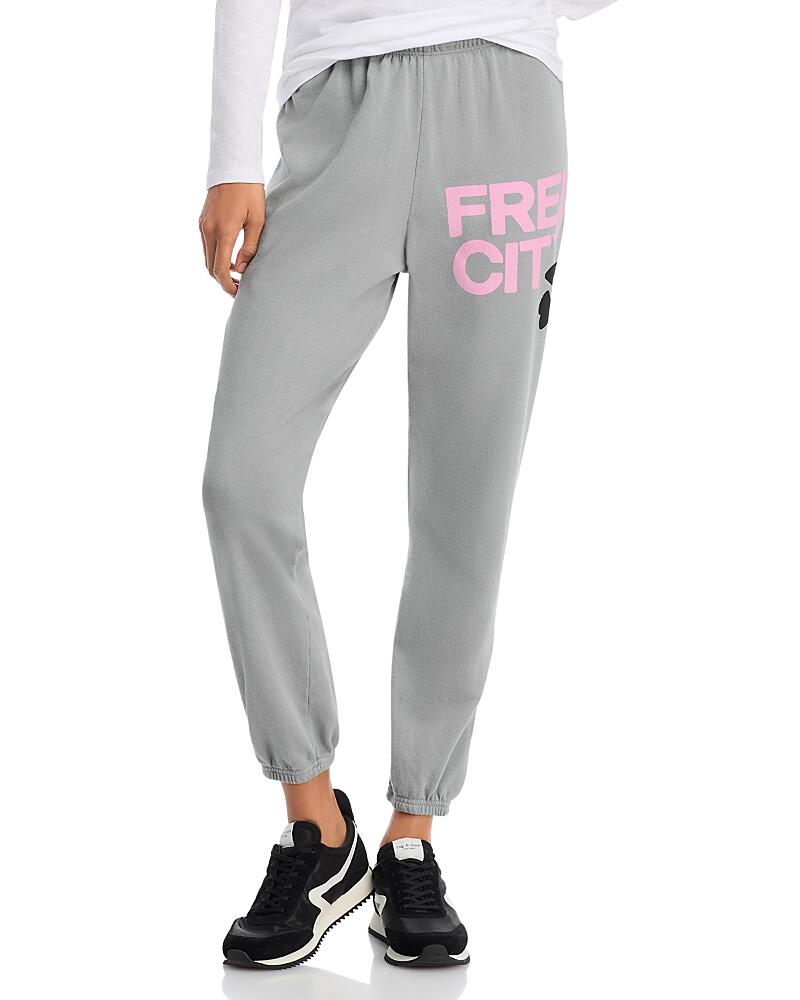 Free City Cotton Logo Sweatpants in Silver Cloud Cover