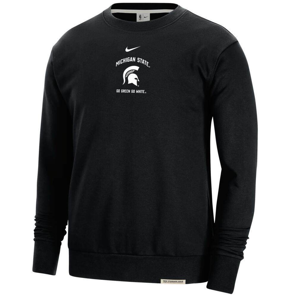 Michigan State Standard Issue Nike Men's College Fleece Crew-Neck Sweatshirt in Black Cover