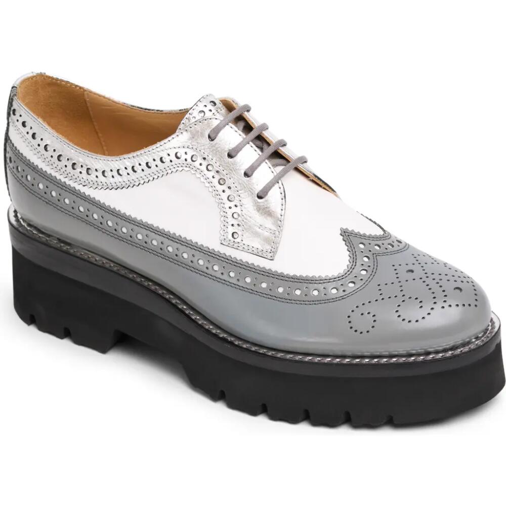 The Office of Angela Scott Miss Lucy Wingtip Platform Derby in Silver Cover