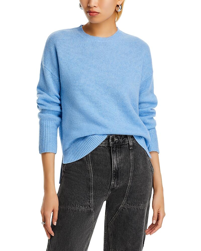 Aqua Cashmere Drop Shoulder High Low Crewneck Sweater - Exclusive Cover