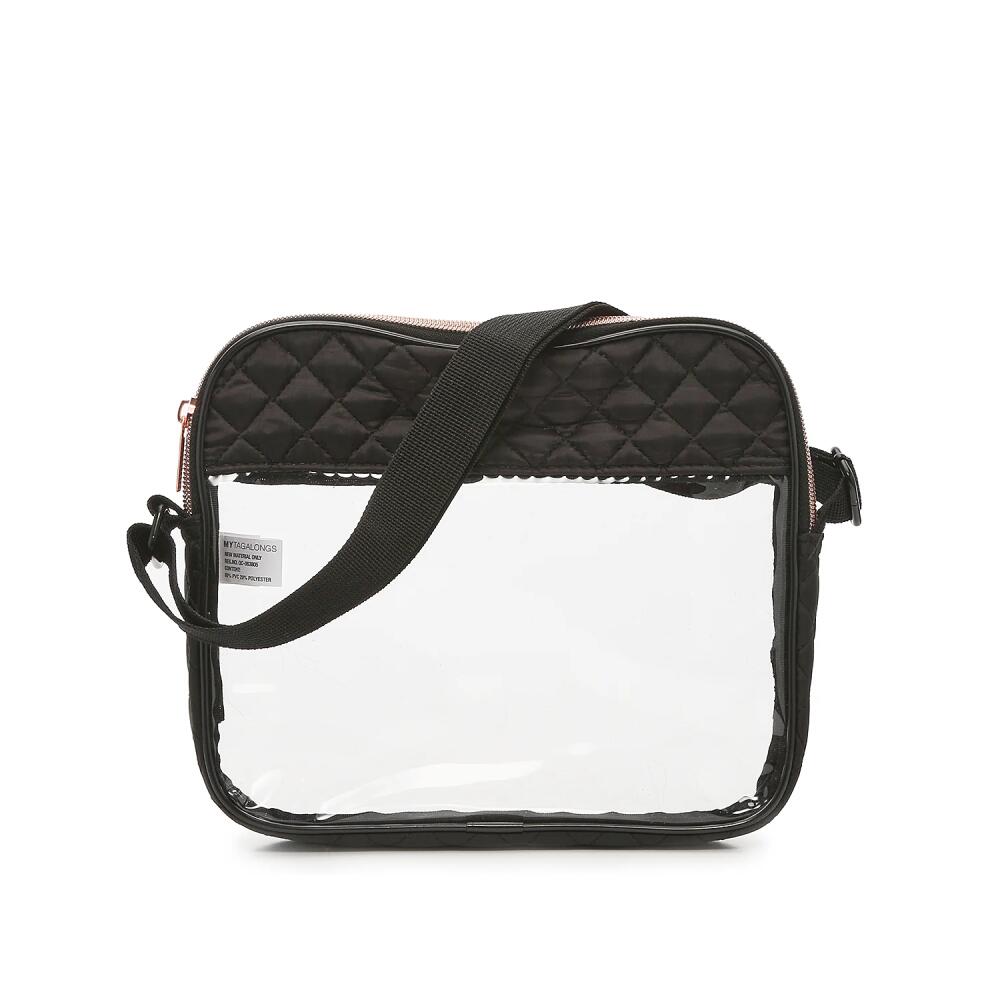 MYTAGALONGS Coco Quilt Stadium Crossbody Bag | Women's | Black/Clear Cover