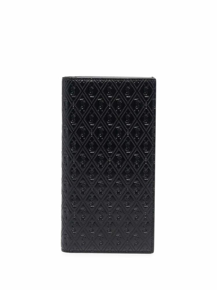 Saint Laurent debosse-monogram wallet - Black Cover