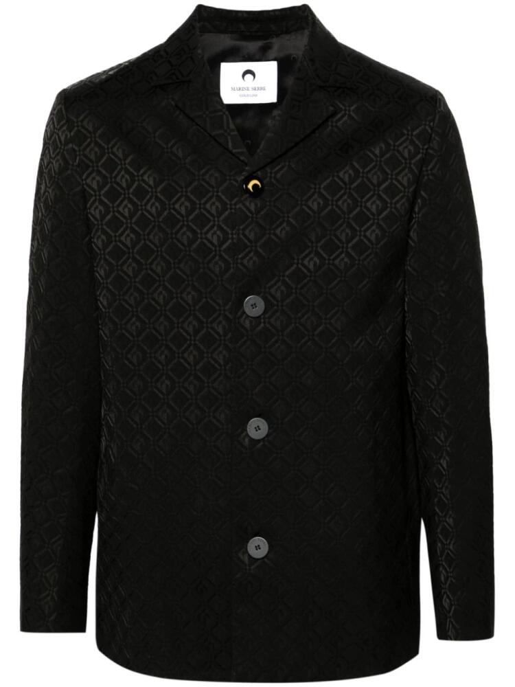 Marine Serre Moon Diamant-jacquard blazer - Black Cover