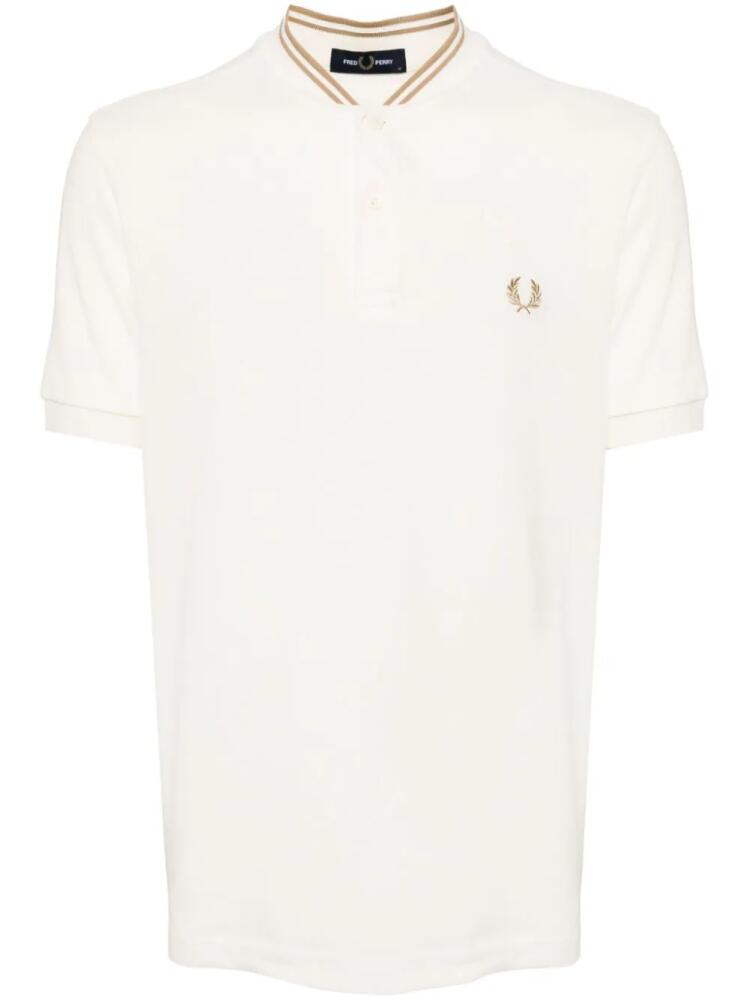 Fred Perry band-collar polo shirt - White Cover