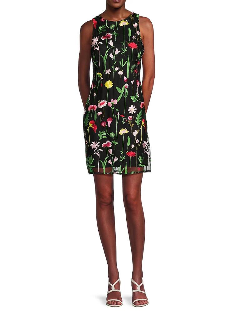 Sam Edelman Women's Embroidered Floral Sheath Dress - Black Multi Cover