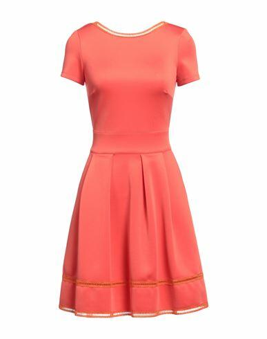 Patrizia Pepe Woman Mini dress Orange Cotton, Elastane Cover