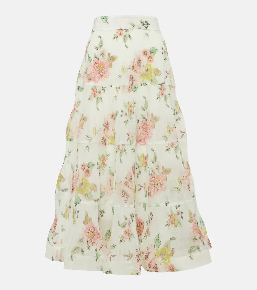 Zimmermann Tiered floral midi skirt Cover