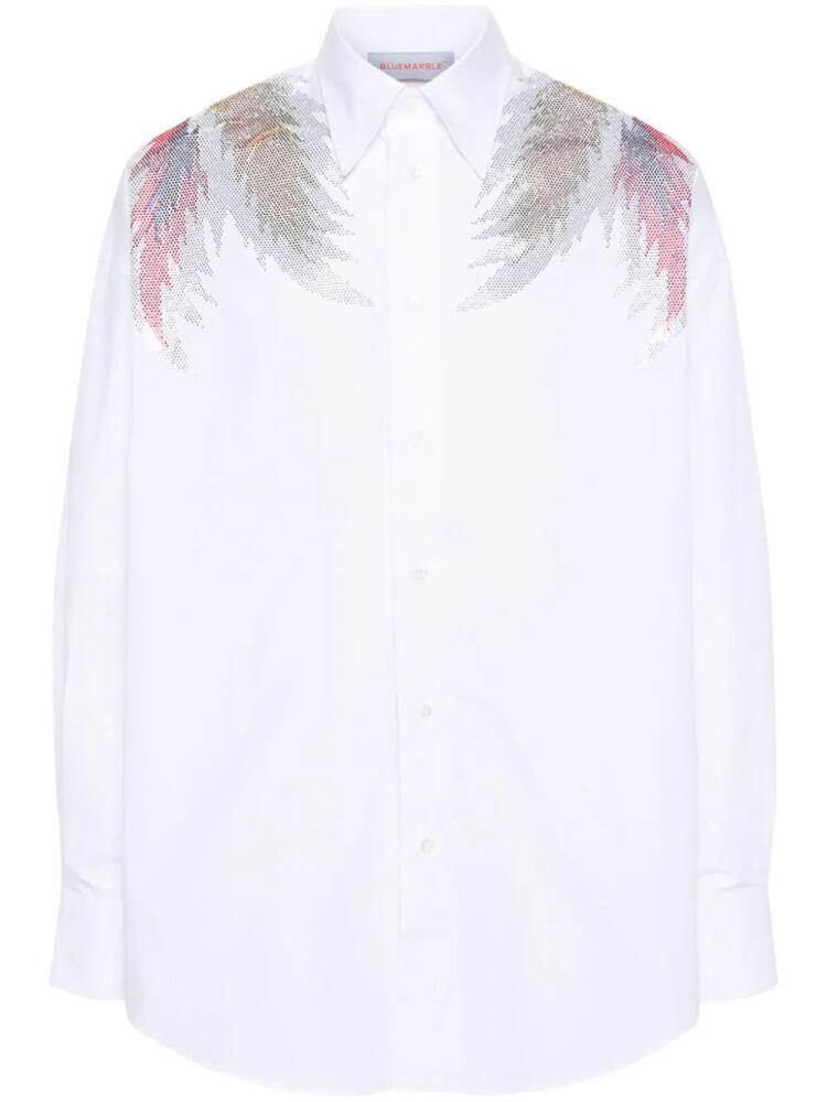 BLUEMARBLE rhinestone-wings poplin shirt - White Cover