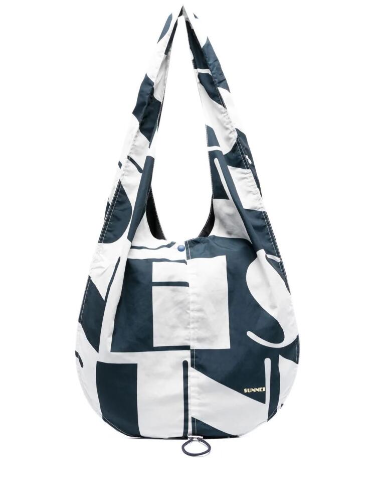 Sunnei logo-print tote bag - Blue Cover