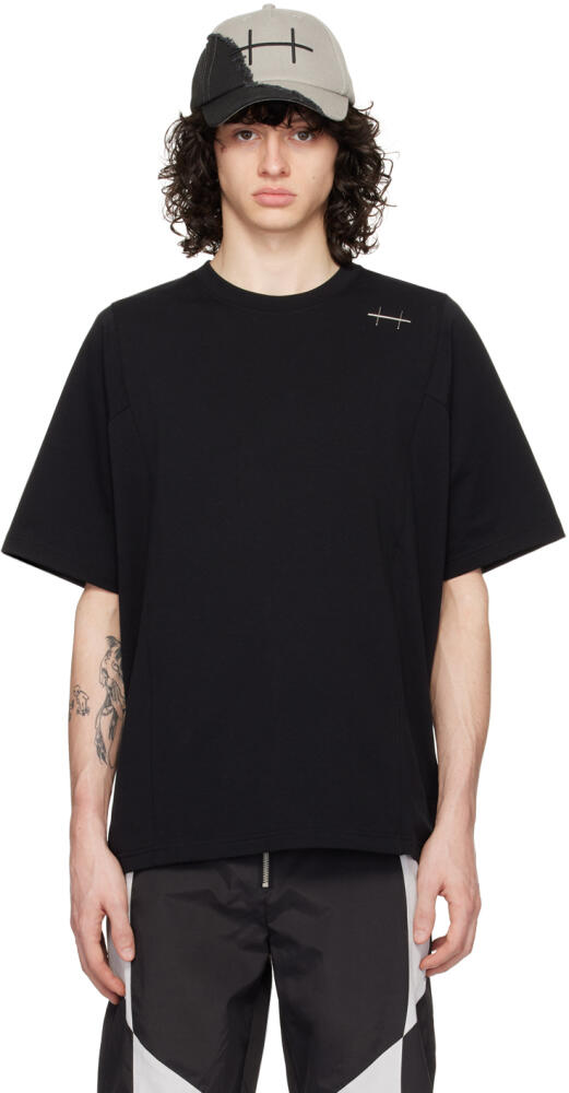 HELIOT EMIL Black Plicate T-Shirt Cover