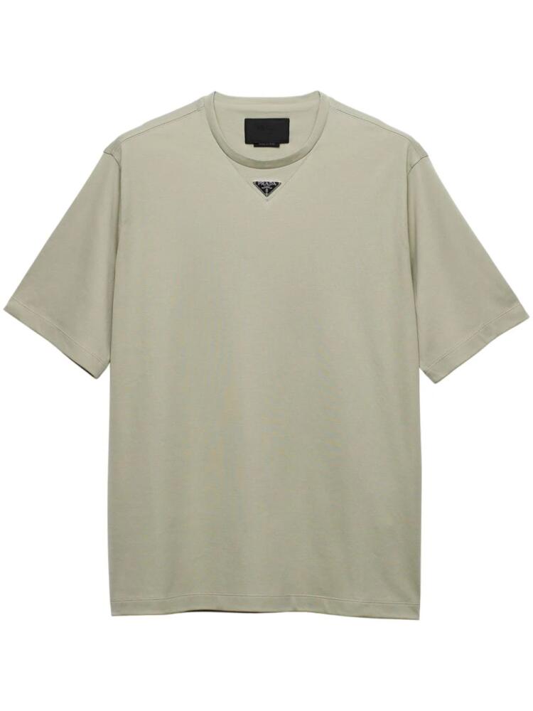 Prada logo-plaque cotton T-shirt - Neutrals Cover