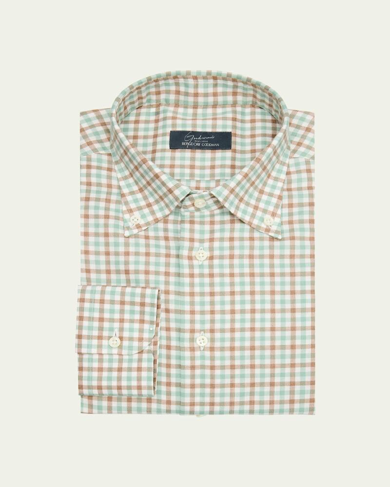 Bergdorf Goodman Men's Cotton Check Button-Collar Sport Shirt Cover