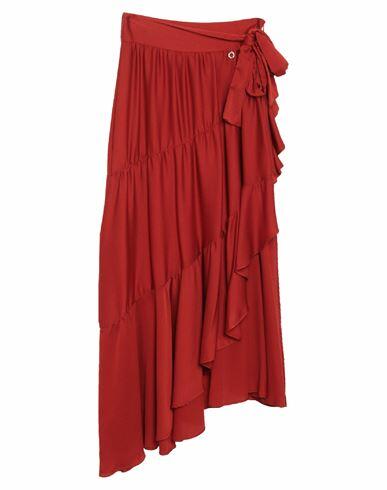 Relish Woman Midi skirt Brick red Polyester Cover