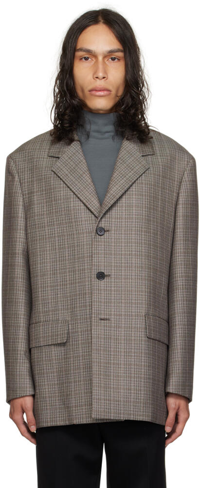 Jil Sander Gray Check Blazer Cover